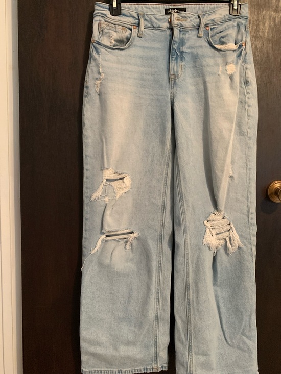 edge Denim - edgely Light Wash Distressed Boyfriend Jeans